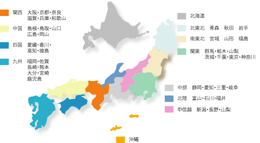 地域別日本地図